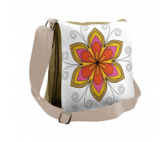 Flower Pattern Swirl Messenger Bag