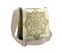 Classical Flower Motif Messenger Bag