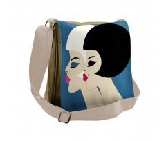 Bob Haircut Twin Ladies Messenger Bag