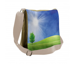 Sun Rays with Lonely Tree Messenger Bag