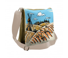 Windmillnd Hay Bales Messenger Bag