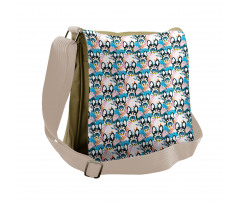 Dog Heads and Leaves Messenger Bag