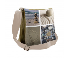 Sand and Pebbles Collage Messenger Bag