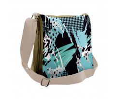 Expressive Ink Pattern Messenger Bag