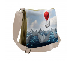 Paper Boats and Balloon Messenger Bag