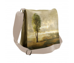 Lonely Tree in Beige Tones Messenger Bag