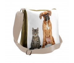 Cat Dog Animal Friends Messenger Bag