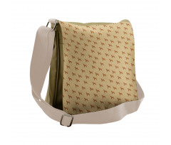 Brown Cartoon Puppies Messenger Bag