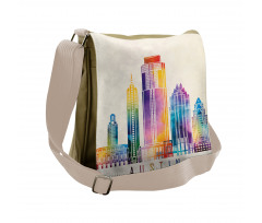 Outlined Monuments Skylines Messenger Bag