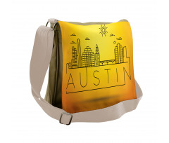 Minimal Texas Linear Skyline Messenger Bag