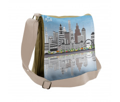 Digital Art Water Reflection Messenger Bag