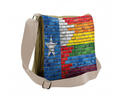 Brick Wall Grungy Texas Town Messenger Bag