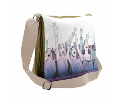 Girl in Front Row Cheering Messenger Bag