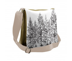 Seasonal Pine Tree Landscape Messenger Bag