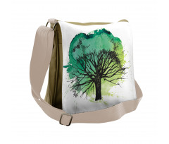 Blended Watercolor Leaf Messenger Bag