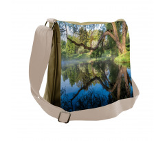 Foggy Scene over Water Messenger Bag