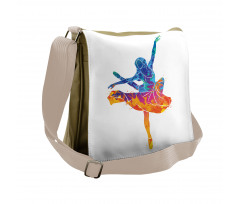 Colorful Ballerina Girl Pose Messenger Bag