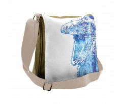 Watercolor Style Blue Animal Messenger Bag