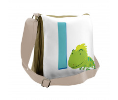 Cartoon Letter I and Animal Messenger Bag