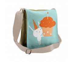 Birthday Bunny Giant Cupcake Messenger Bag