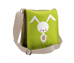 Cartoon Character on Green Messenger Bag