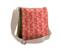 Grunge Petal Silhouettes Messenger Bag