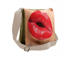 Juicy Lipstick Illustration Messenger Bag