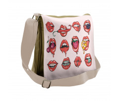 Pierced Tongue Teeth Braces Messenger Bag