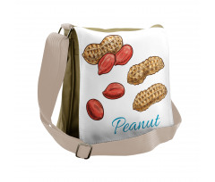 Peanut Sketch of Nut Messenger Bag