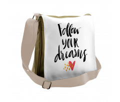 Hand Drawn Brush Lettering Messenger Bag