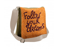 Warm Toned Motivation Design Messenger Bag