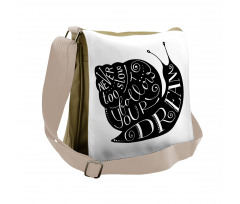 Abstract Snail Silhouette Messenger Bag