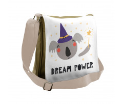 Funny Koala in a Witch Hat Messenger Bag