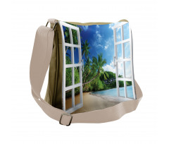 Lush Green Window View Messenger Bag