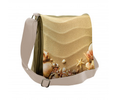 Various Seashells on Sand Messenger Bag