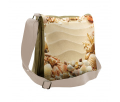 Blurry Ocean Seashells Sandy Messenger Bag