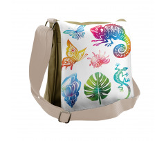 Exotic Fauna and Foliage Messenger Bag