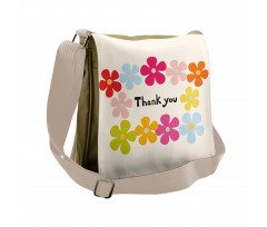 Simple Colorful Flowers Messenger Bag