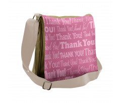 Thankful Message Pink Messenger Bag