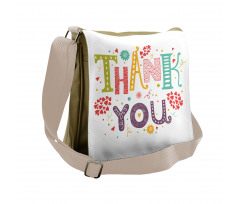 Lettering Thankful Messenger Bag