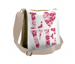 Word Love Vintage Messenger Bag