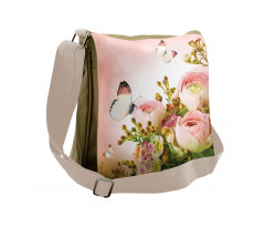 Blossoming Feminine Roses Messenger Bag