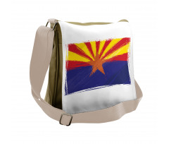 Grunge Design State Flag Messenger Bag