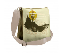 Dramatic Saguaro and Sun Messenger Bag