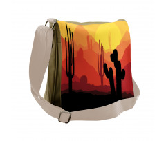 Cactus Silhouettes at Dusk Messenger Bag