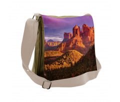 Cliffs Rocks and Violet Sky Messenger Bag