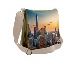 Sunset Manhattan Skyline Messenger Bag