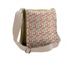 Exotic Watercolor Flowers Messenger Bag