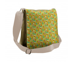 Falling Colorful Leaves Messenger Bag