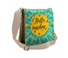 Sun Motif Stripes Messenger Bag